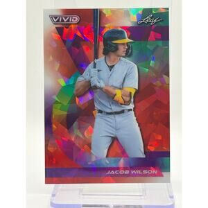 2024 Leaf Vivid Baseball Jacob Wilson Red Crystal Refractor 4/8 SP Oakland A’s